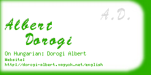 albert dorogi business card